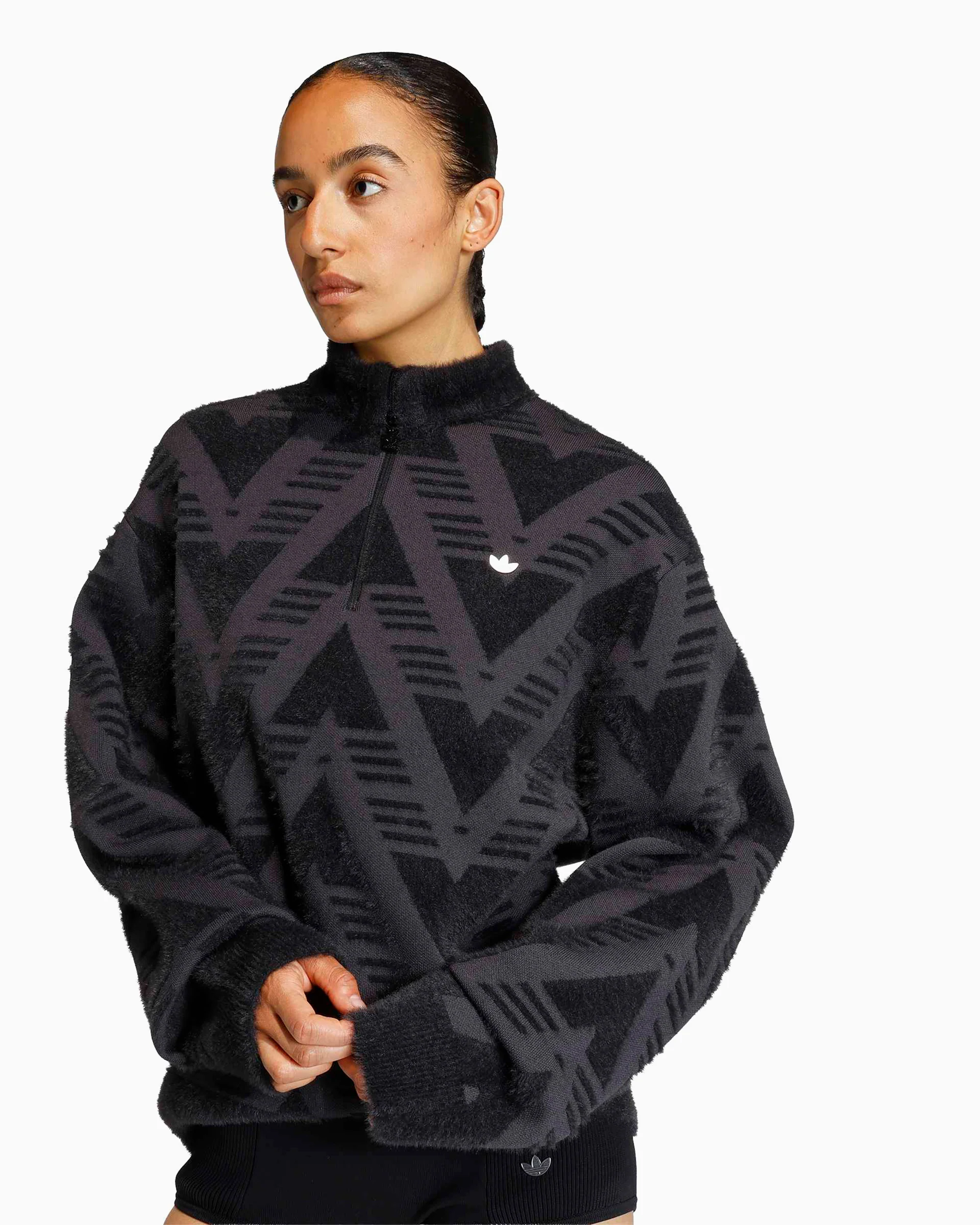 adidas Originals Knitted Half-Zipped Relaxed Damen-Pullover - Image 5
