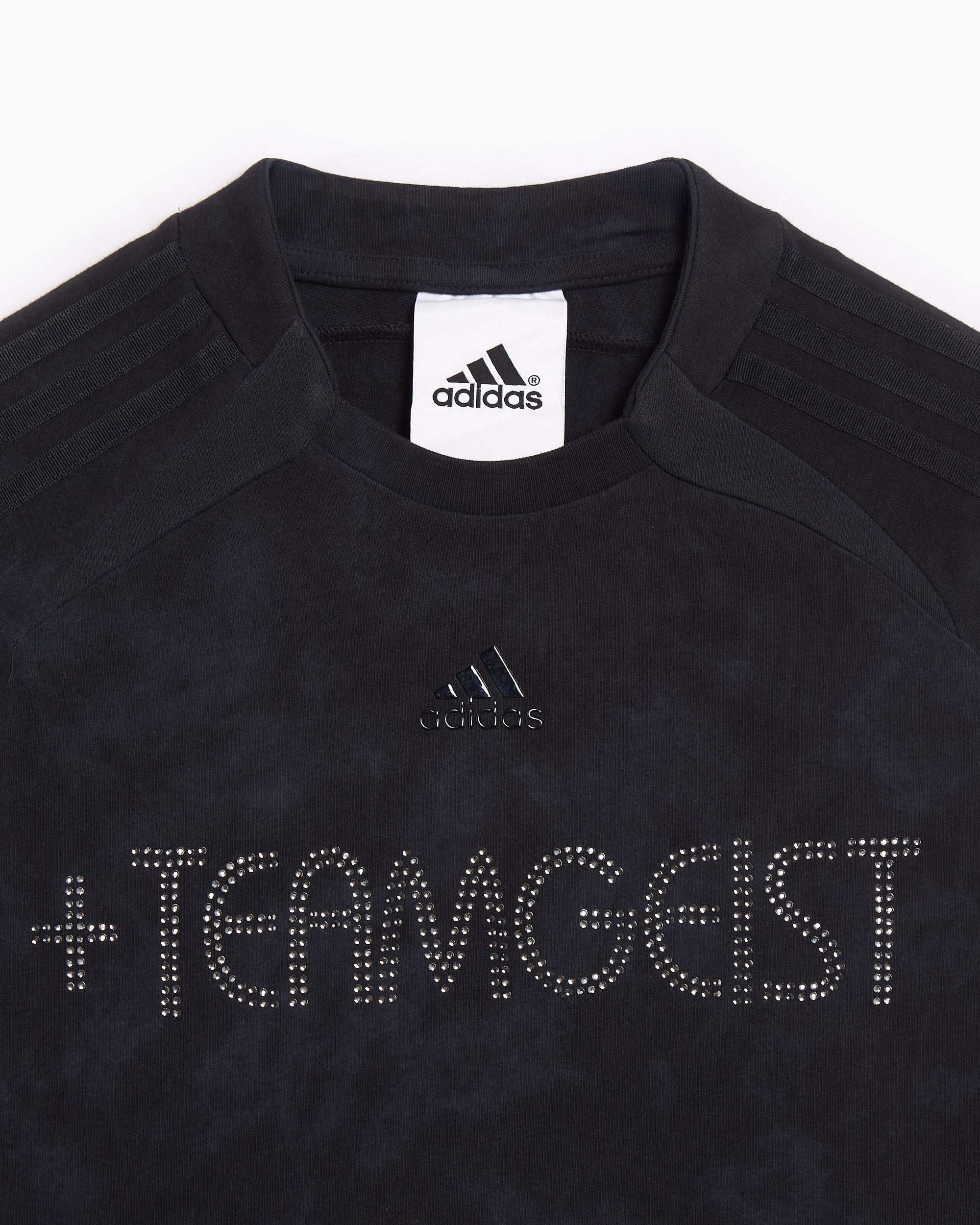 adidas Originals Teamgeist Rhinestone Oversize Damen-T-Shirt mit Logo - Image 2