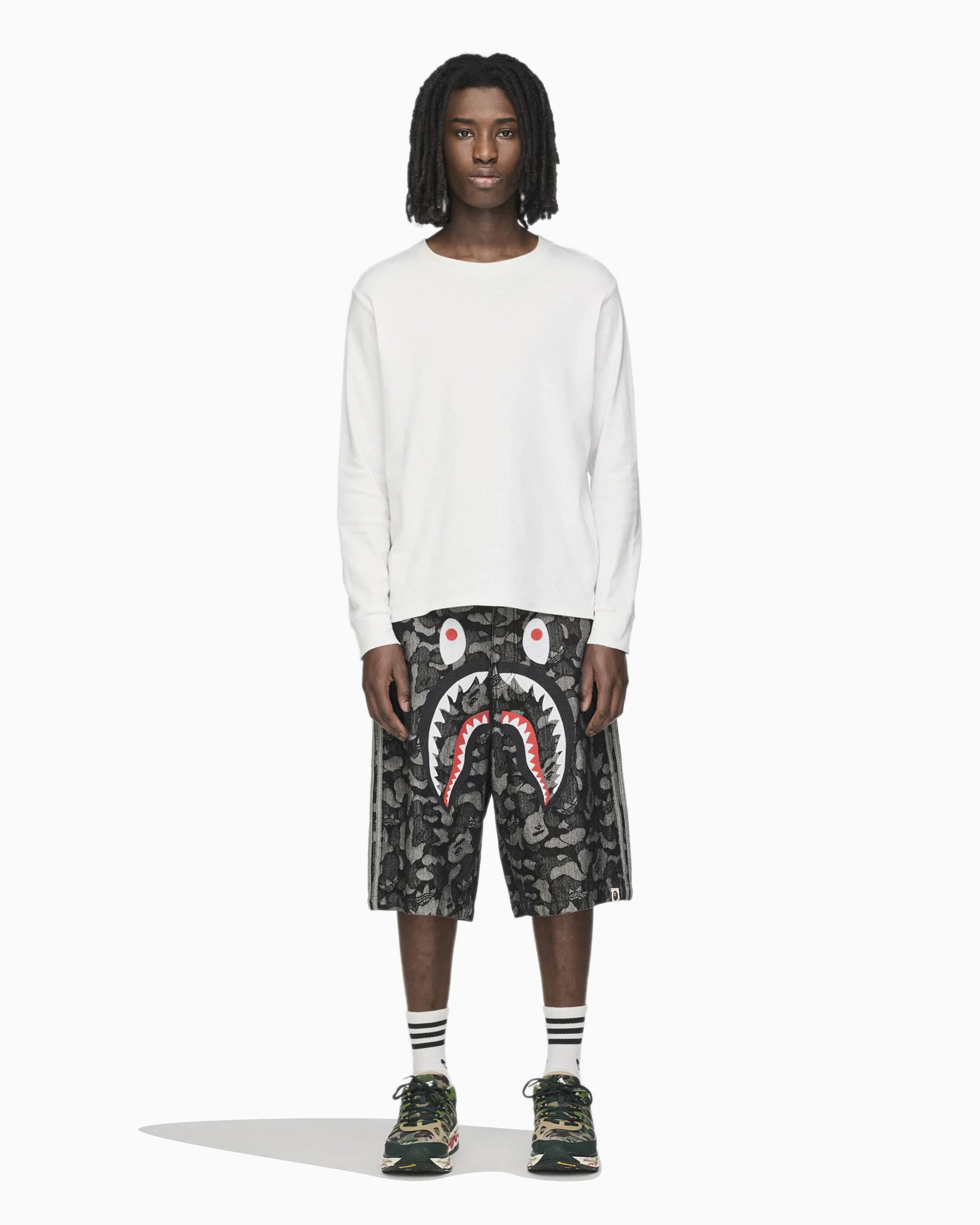 adidas Originals x BAPE Shark Denim Jorts Relaxed Herren-Shorts - Image 2