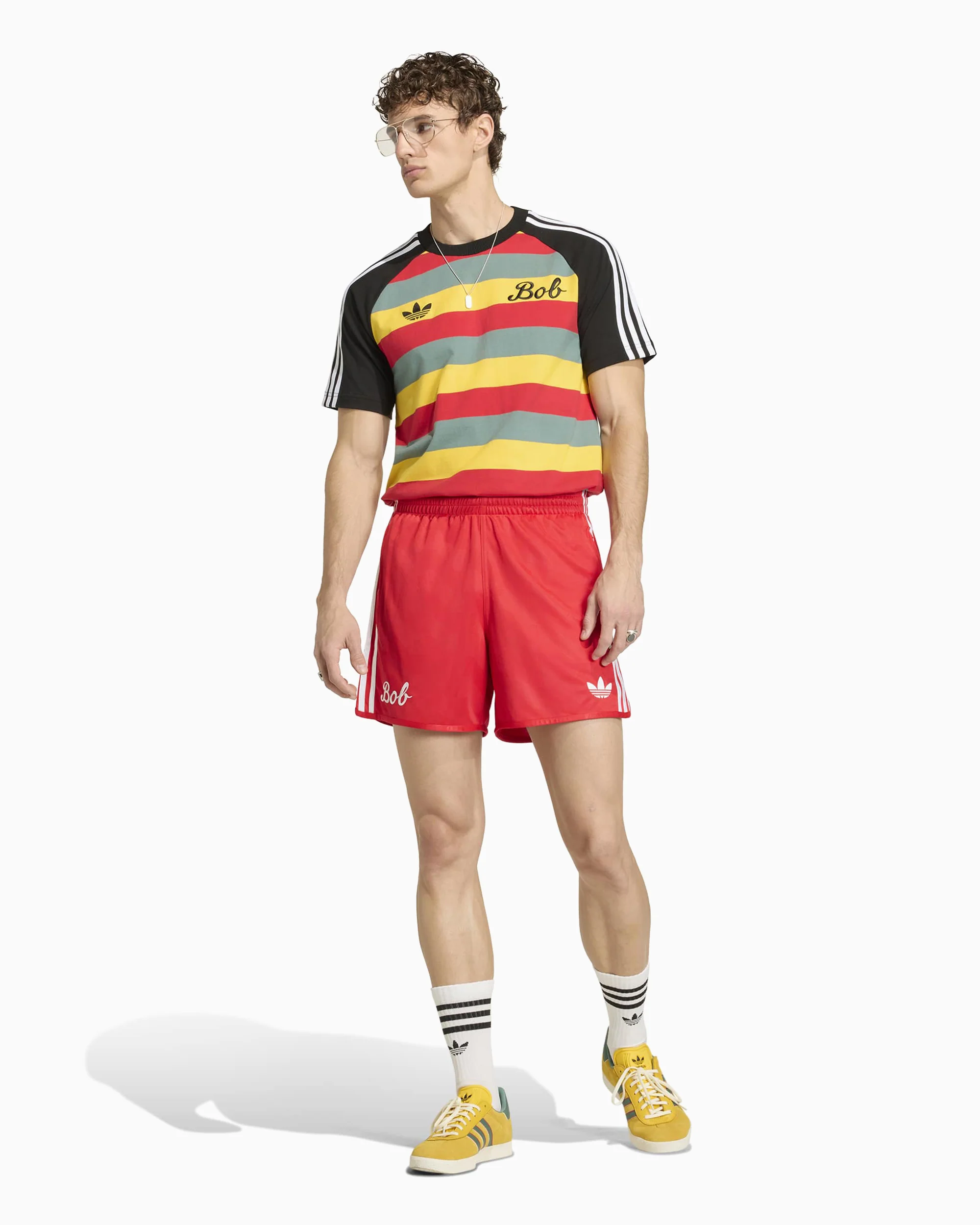 adidas Originals x Bob Marley Herren-T-Shirt mit Streifen - Image 2