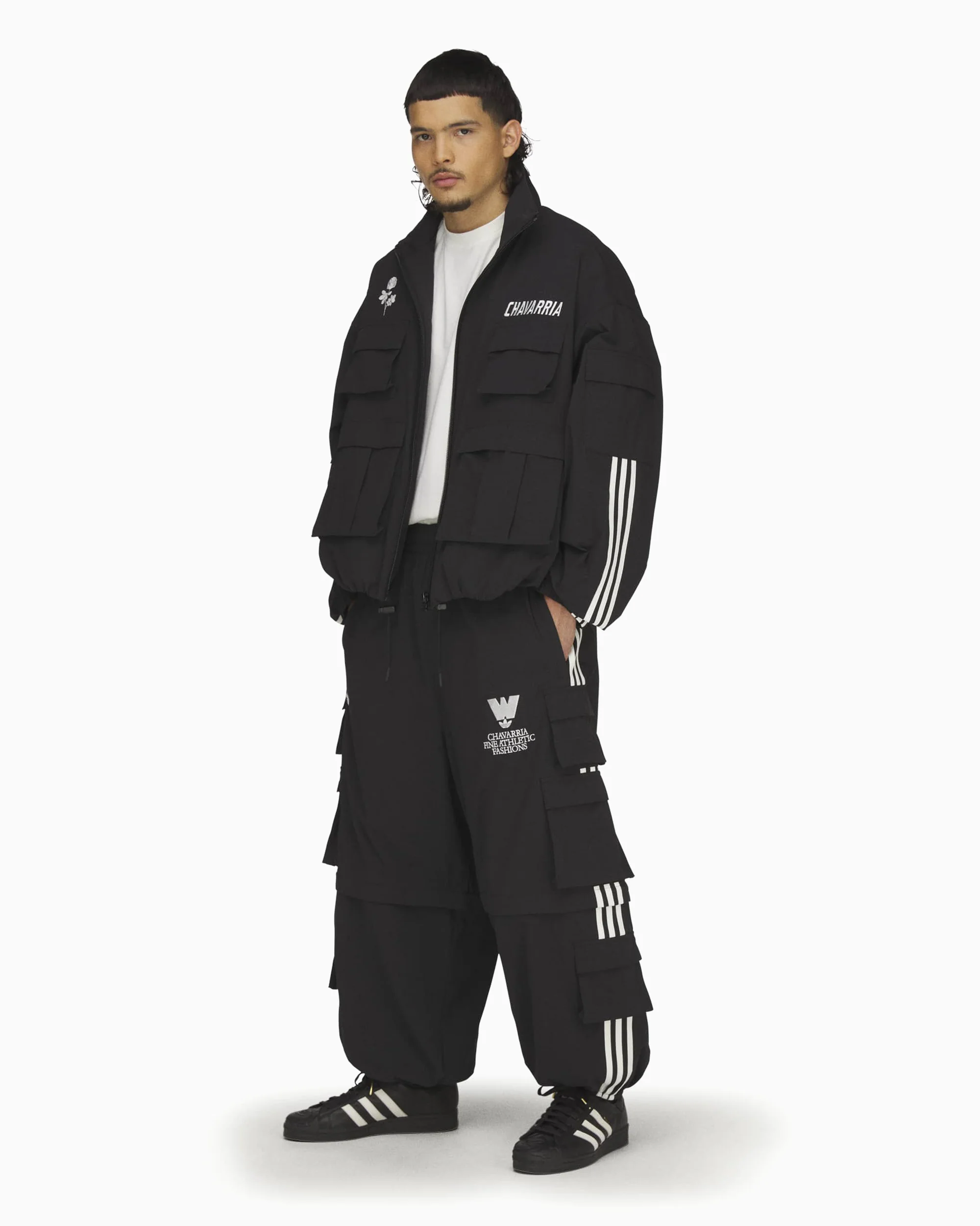 adidas Originals x Willy Chavarria Cargo Relaxed Herren-Trainingsjacke mit Logo - Image 3