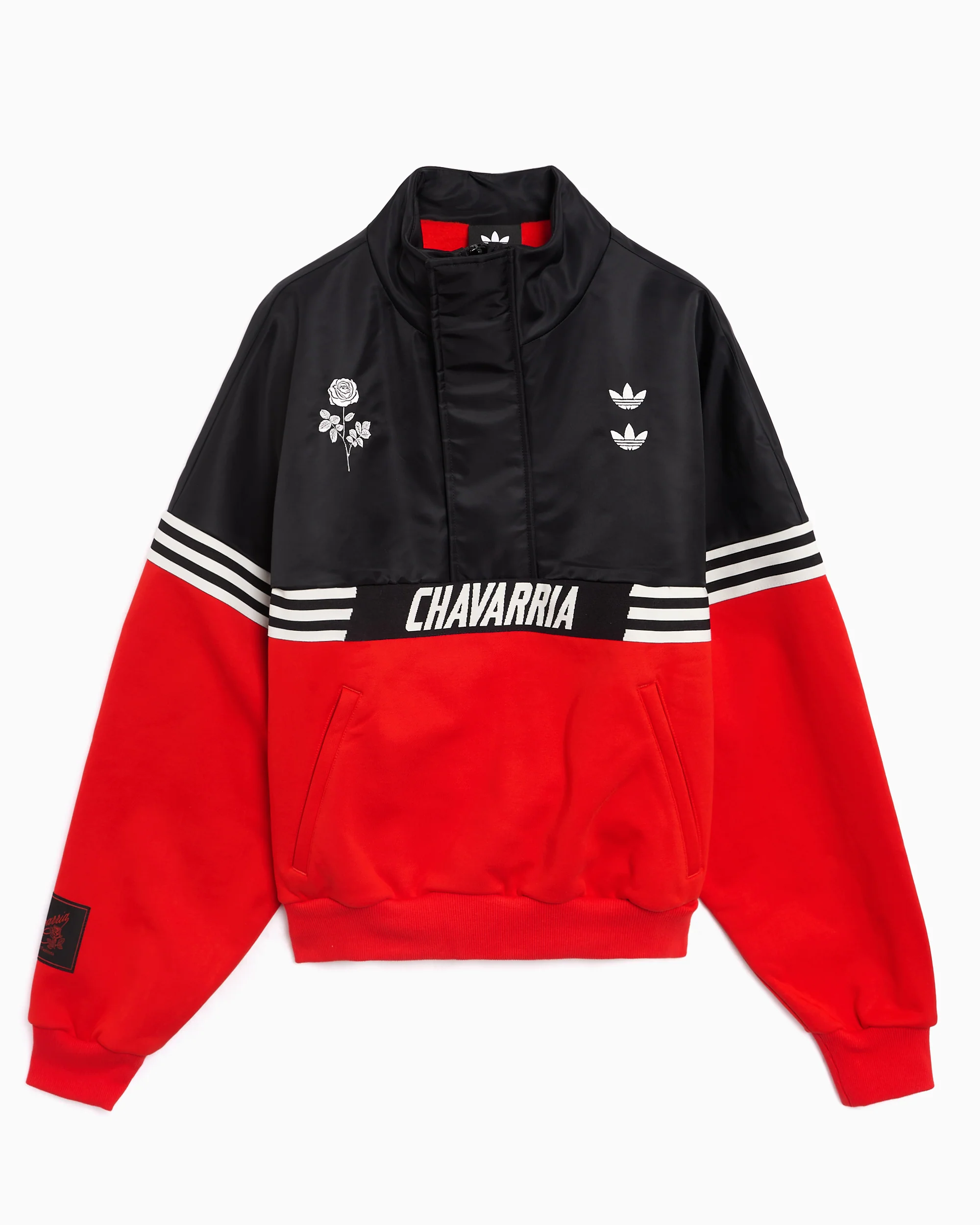 adidas Originals x Willy Chavarria Gomez Relaxed Herren-Sweatshirt mit halbem Reißverschluss mit Logo