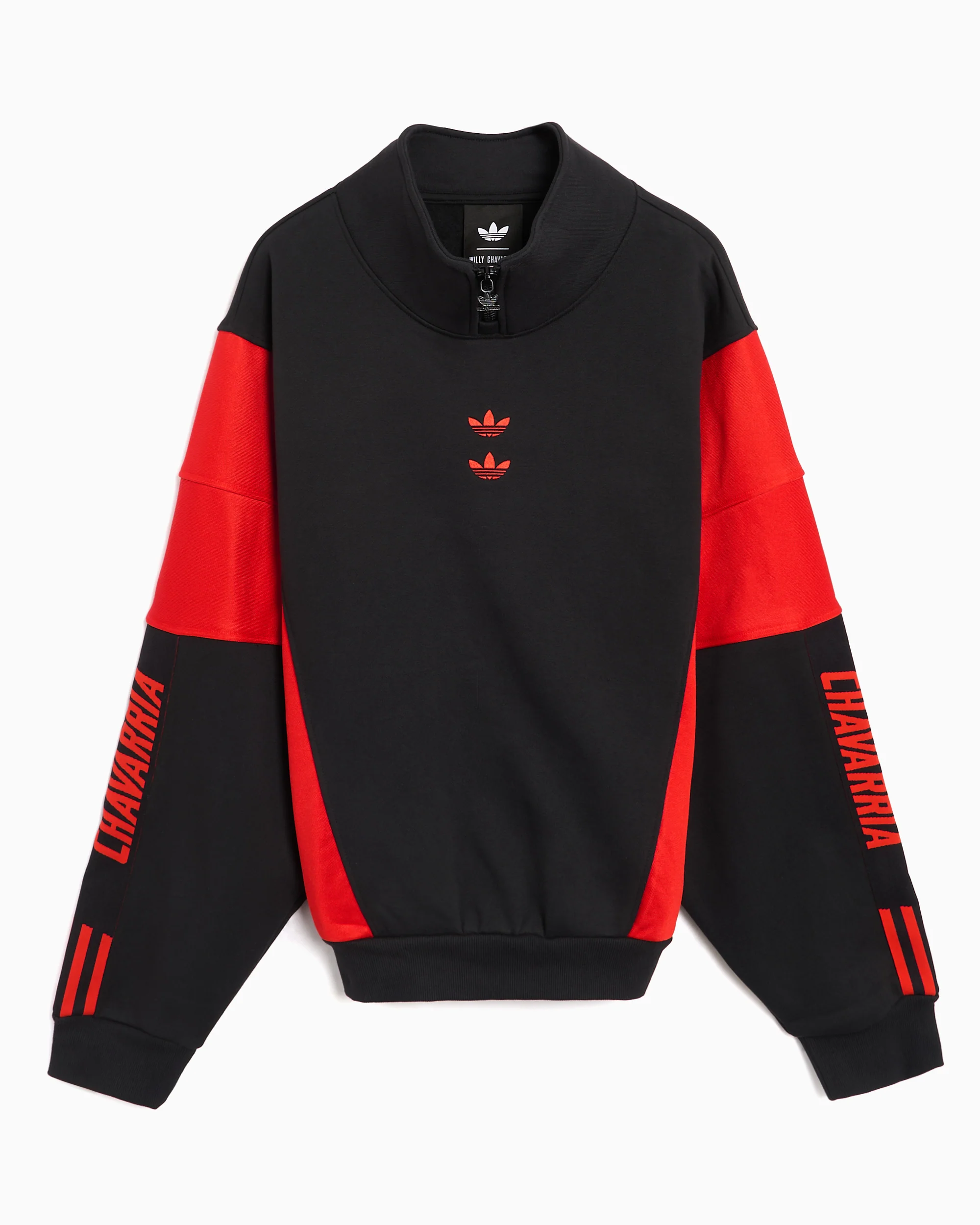 adidas Originals x Willy Chavarria Watsonville Relaxed Herren-Sweatshirt mit halbem Reißverschluss mit Logo