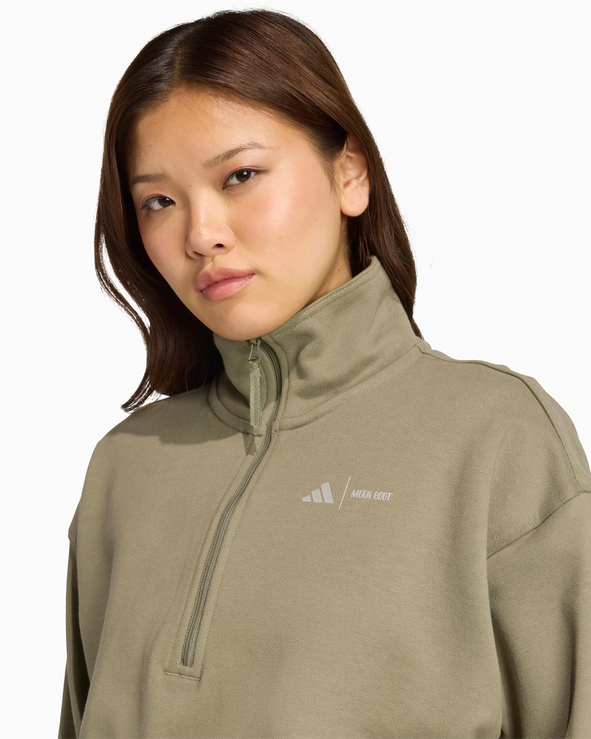adidas Originals x Moon Boot LEGGRN Crop Damen-Sweatshirt mit halbem Reißverschluss - Image 4