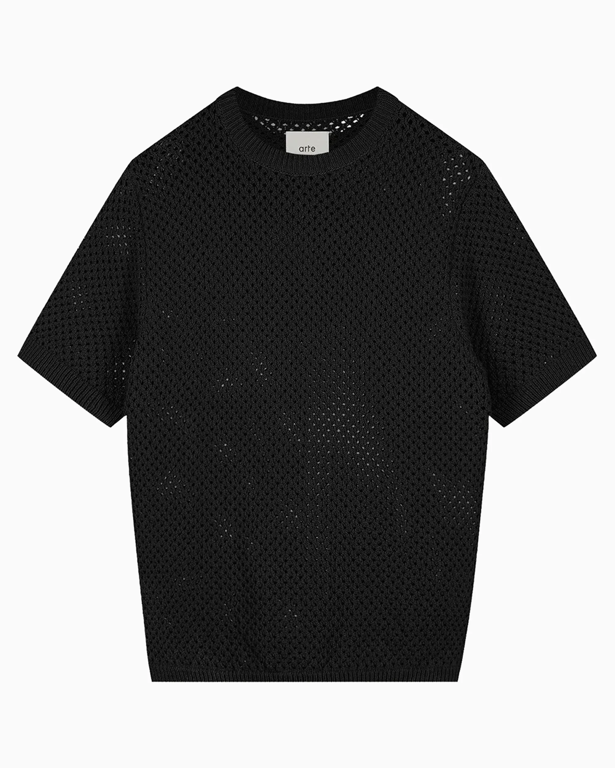 Arte Antwerp Crochet Relaxed Herren-T-Shirt mit halblangen Ärmeln