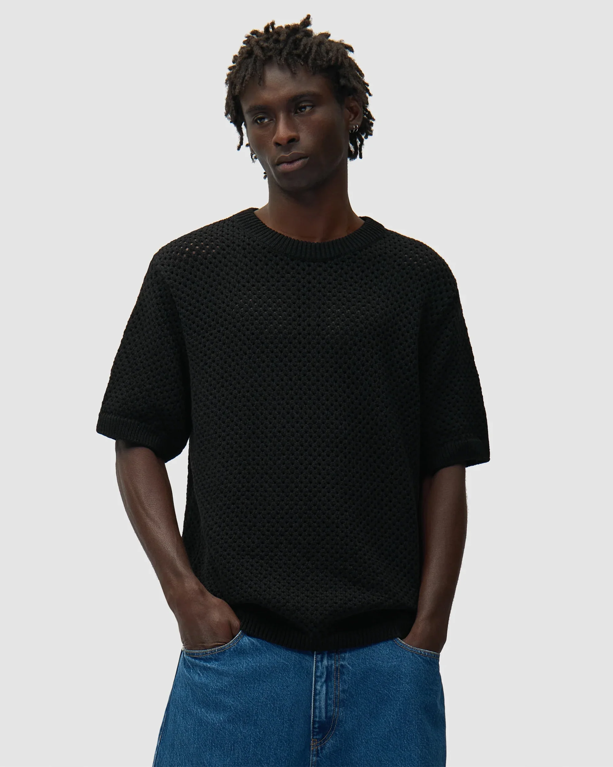 Arte Antwerp Crochet Relaxed Herren-T-Shirt mit halblangen Ärmeln - Image 3