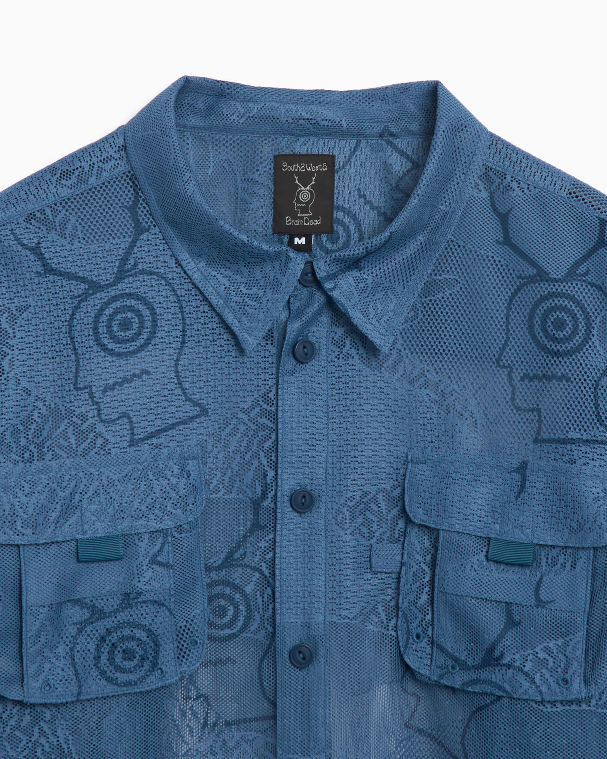 Brain Dead x South2 West8 Men's Engineered Mesh Fishing Shirt Relaxed Herren-Hemd - Image 2