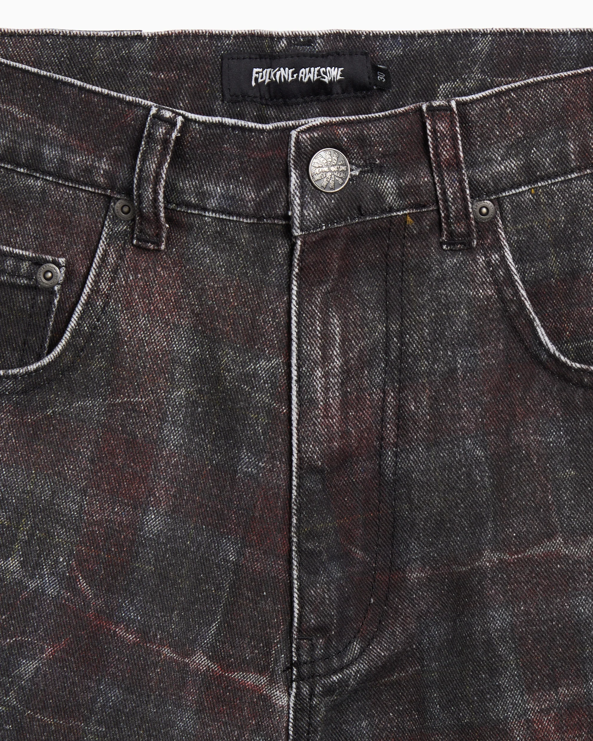 Fucking Awesome Miller Kariertes Denim Herren-Shorts - Image 2