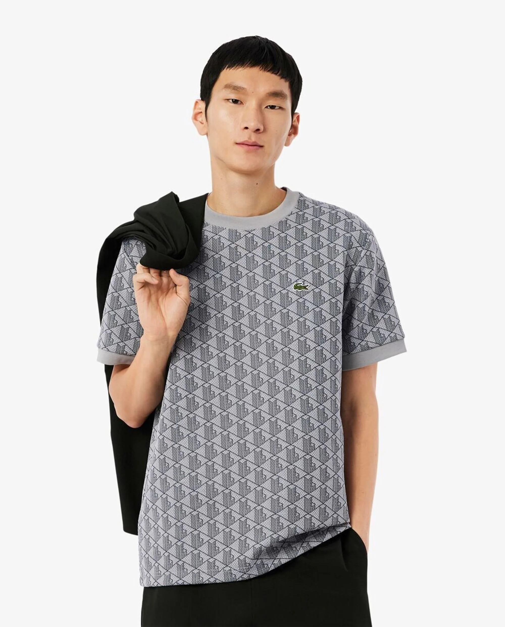 Lacoste Jacquard Herren-T-Shirt mit Grafik - Image 3