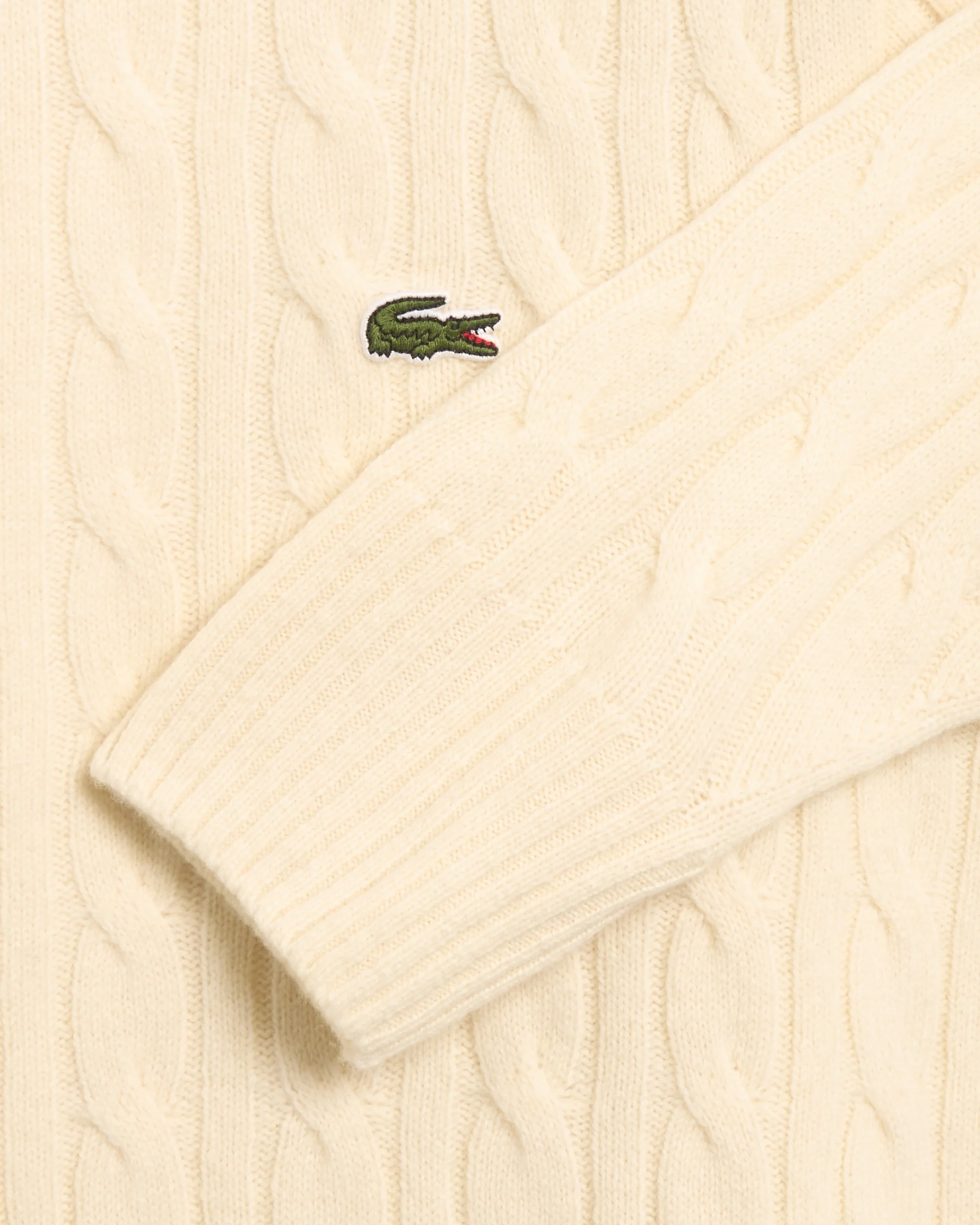 Lacoste Cable Knit Kardierte Woll-Rundhals. Herren-Pullover - Image 4