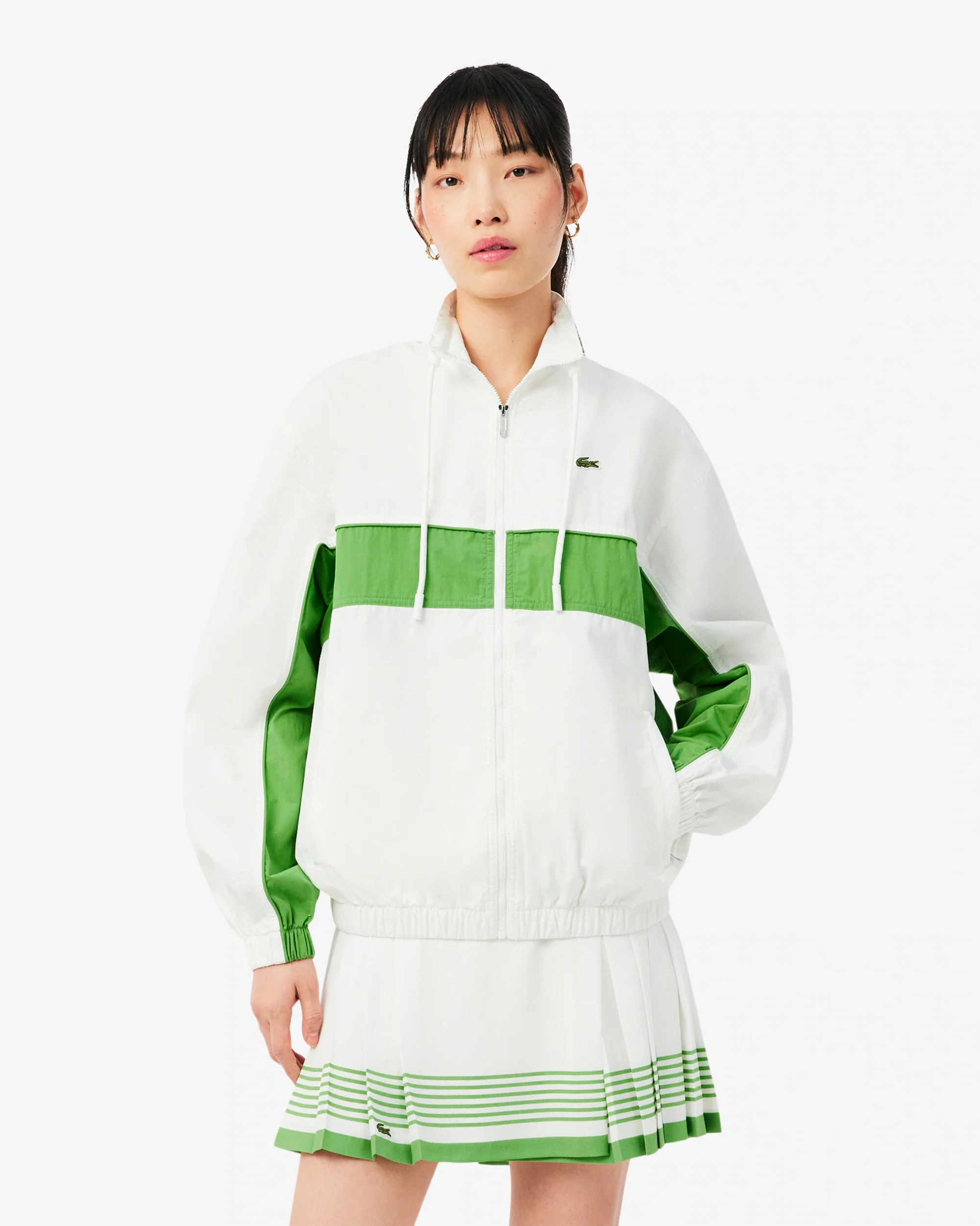 Lacoste Re-edition Relaxed Damen-Leichte Jacke mit Logo - Image 2