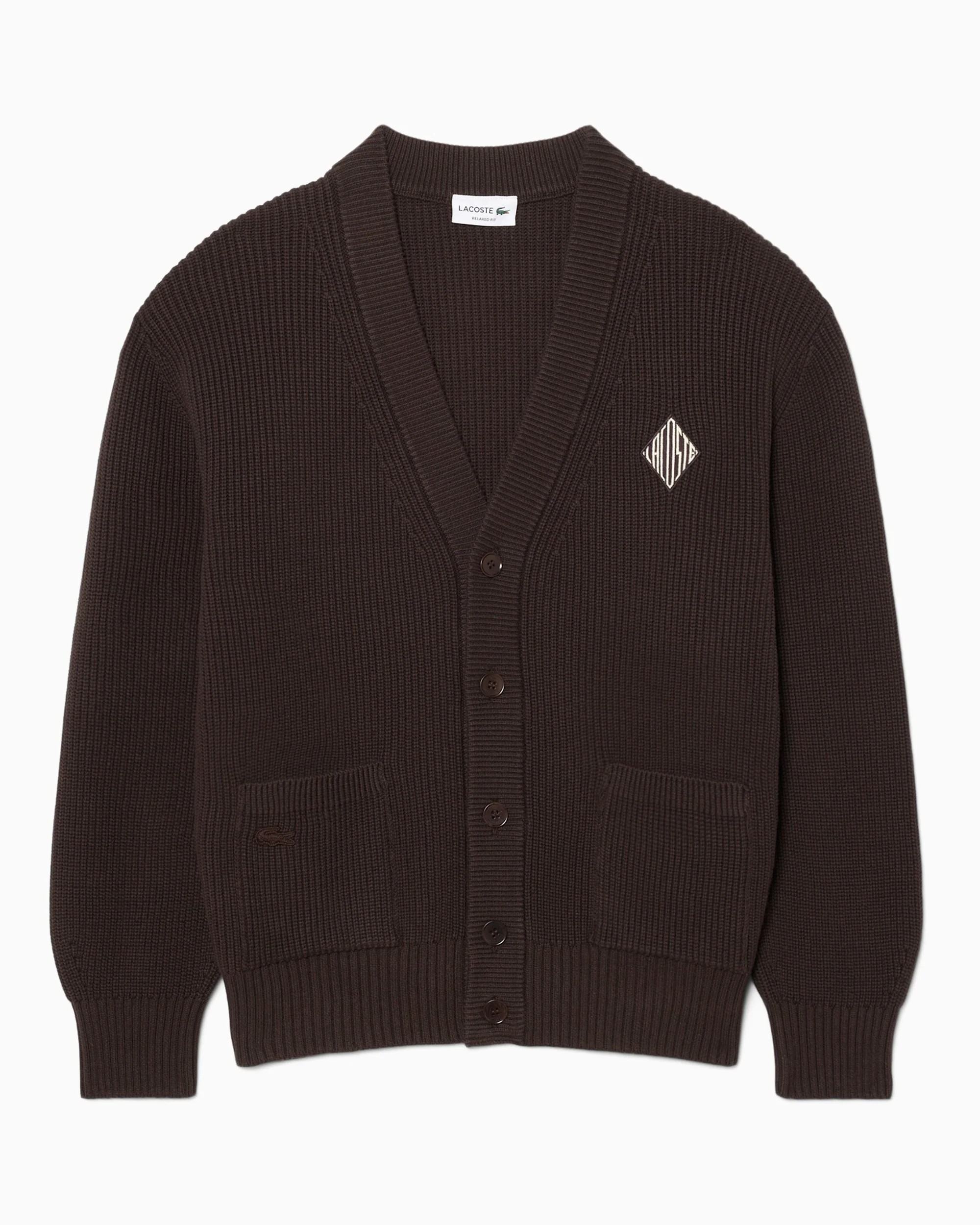 Lacoste Retro Relaxed Herren-Cardigan mit Logo