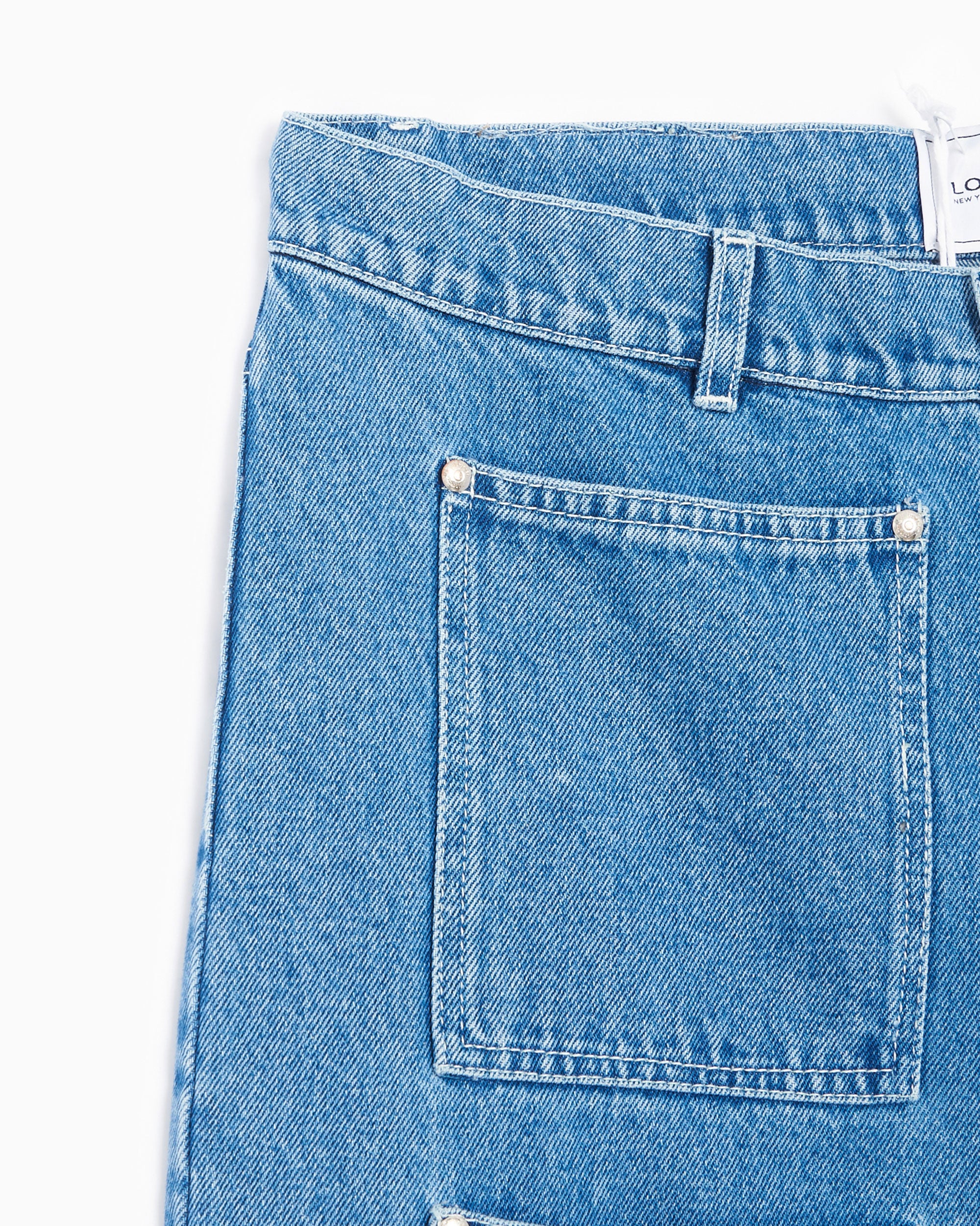 Lourdes New York Pockets Cargo Unisex Denim Pants Unisex Jeans - Image 3