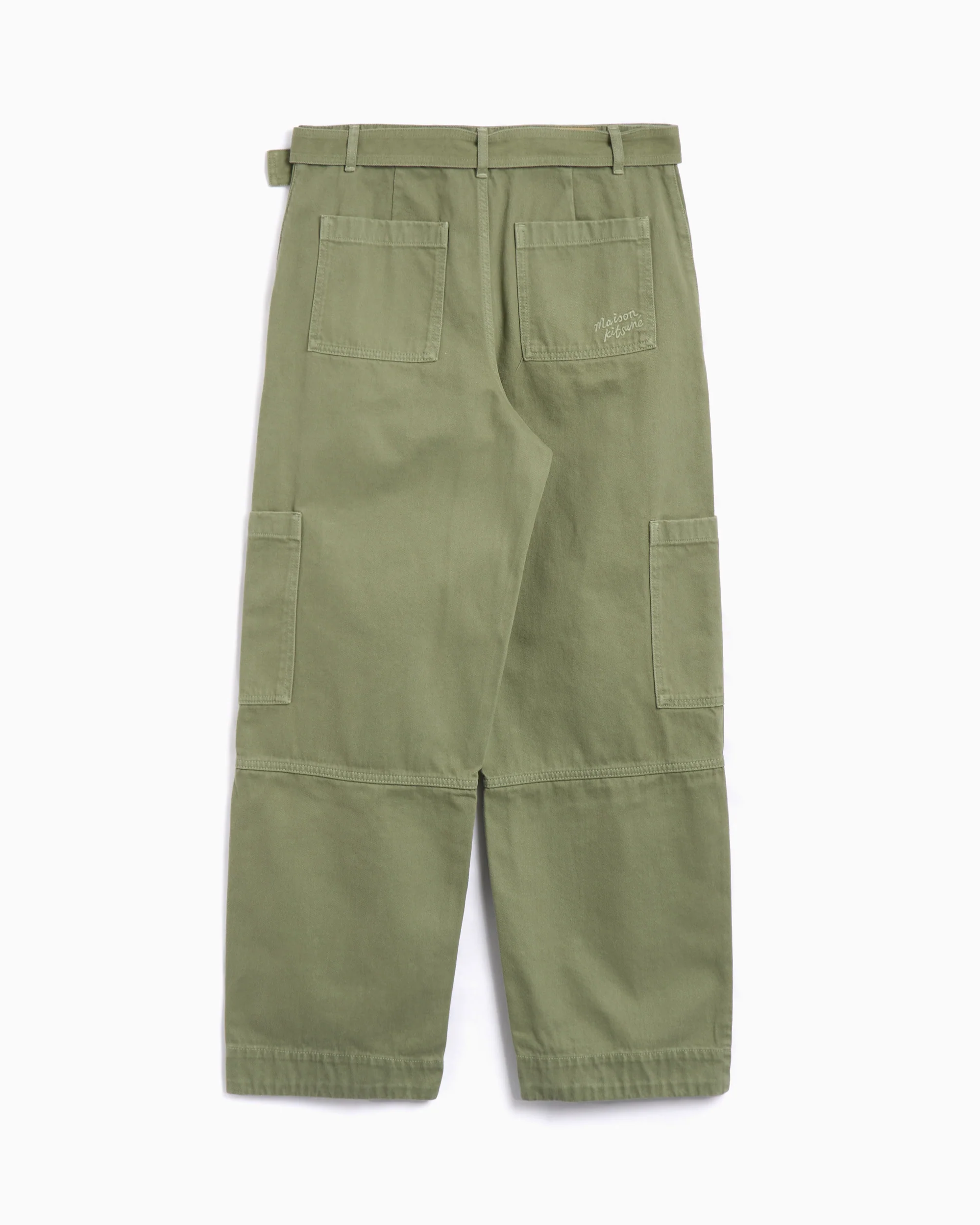 Maison Kitsuné Maison Kitsuné Belted Men's Denim Pants Relaxed Herren-Cargo Jeans - Image 4