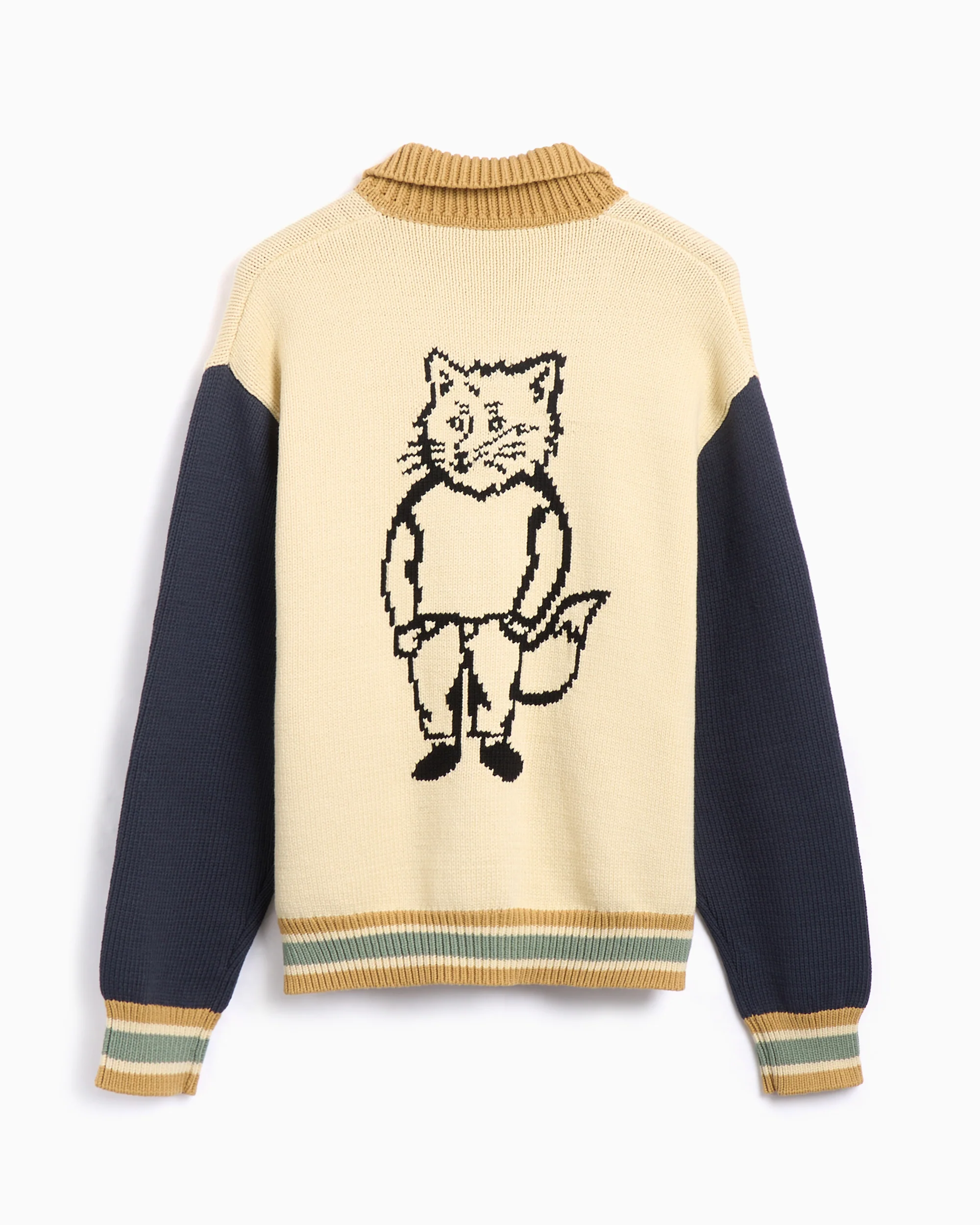 Maison Kitsuné Maison Kitsuné Knitted College Men's Cardigan Herren-Cardigan - Image 4