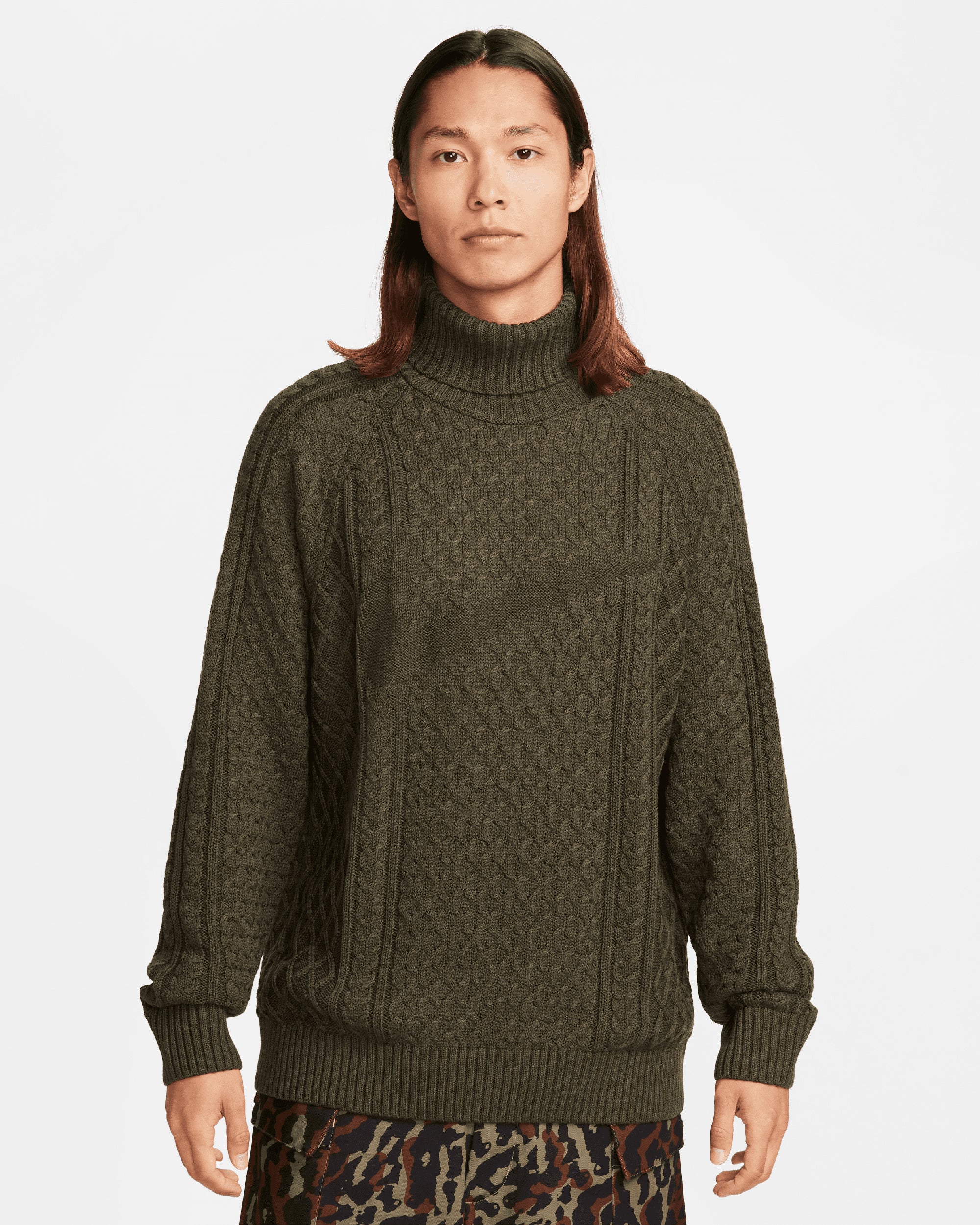 Nike Life Men's Turtleneck Cable Knit Sweater Herren-Pullover - Image 3