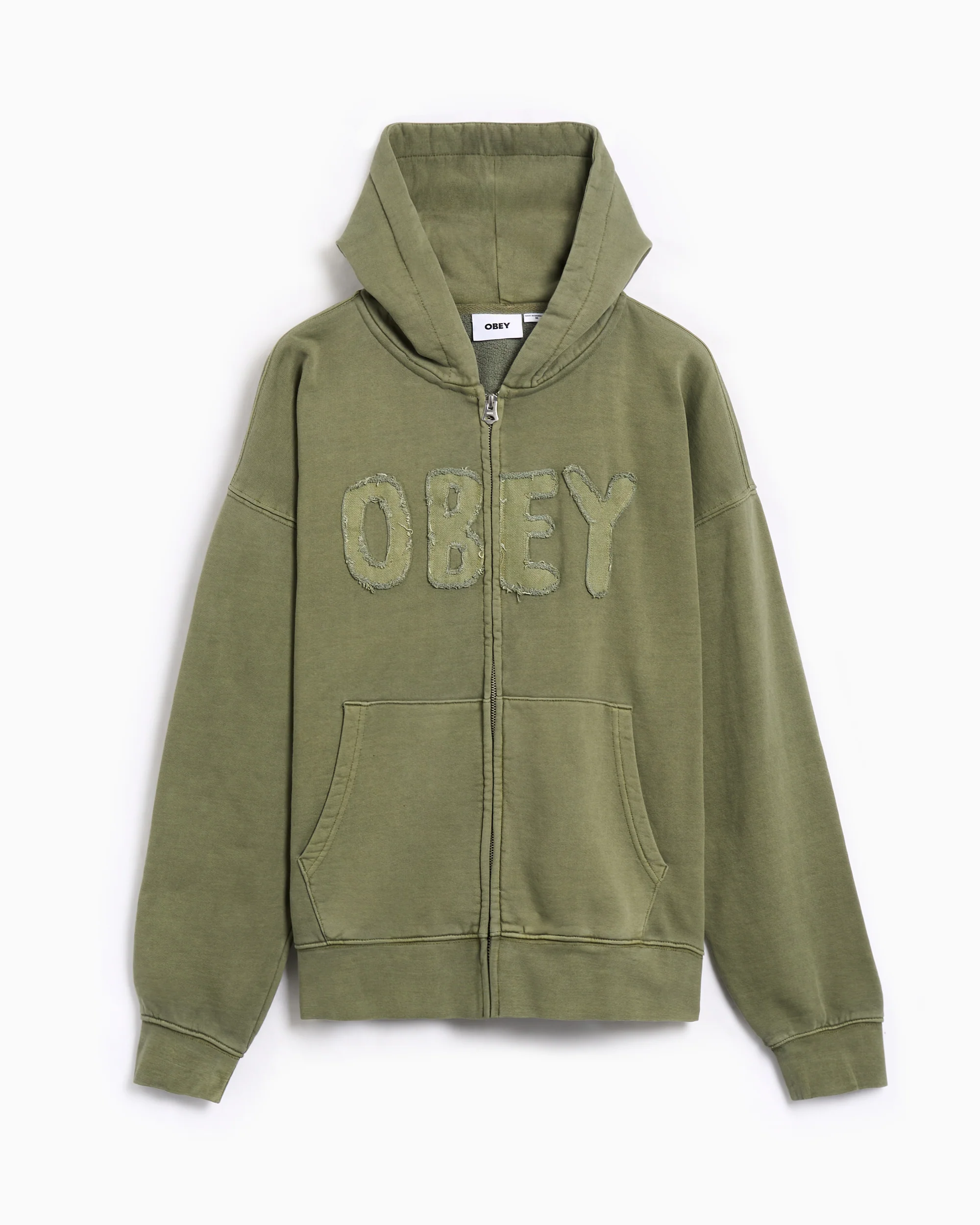 OBEY Clothing Hybrid Faded Boxy Herren-Sweatshirt mit Reißverschluss