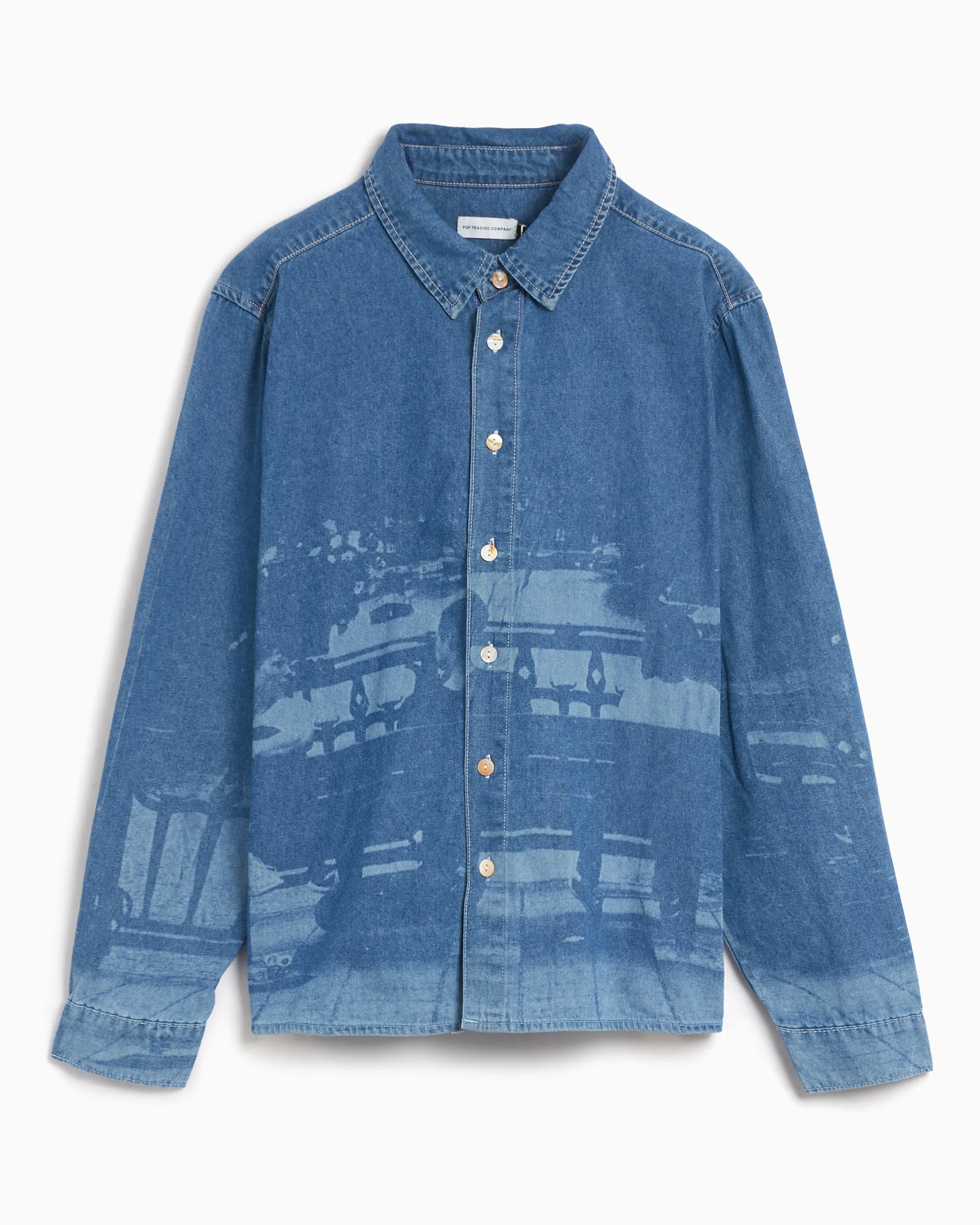 Pop Trading Company Men's Printed Denim Shirt Herren-Hemd
