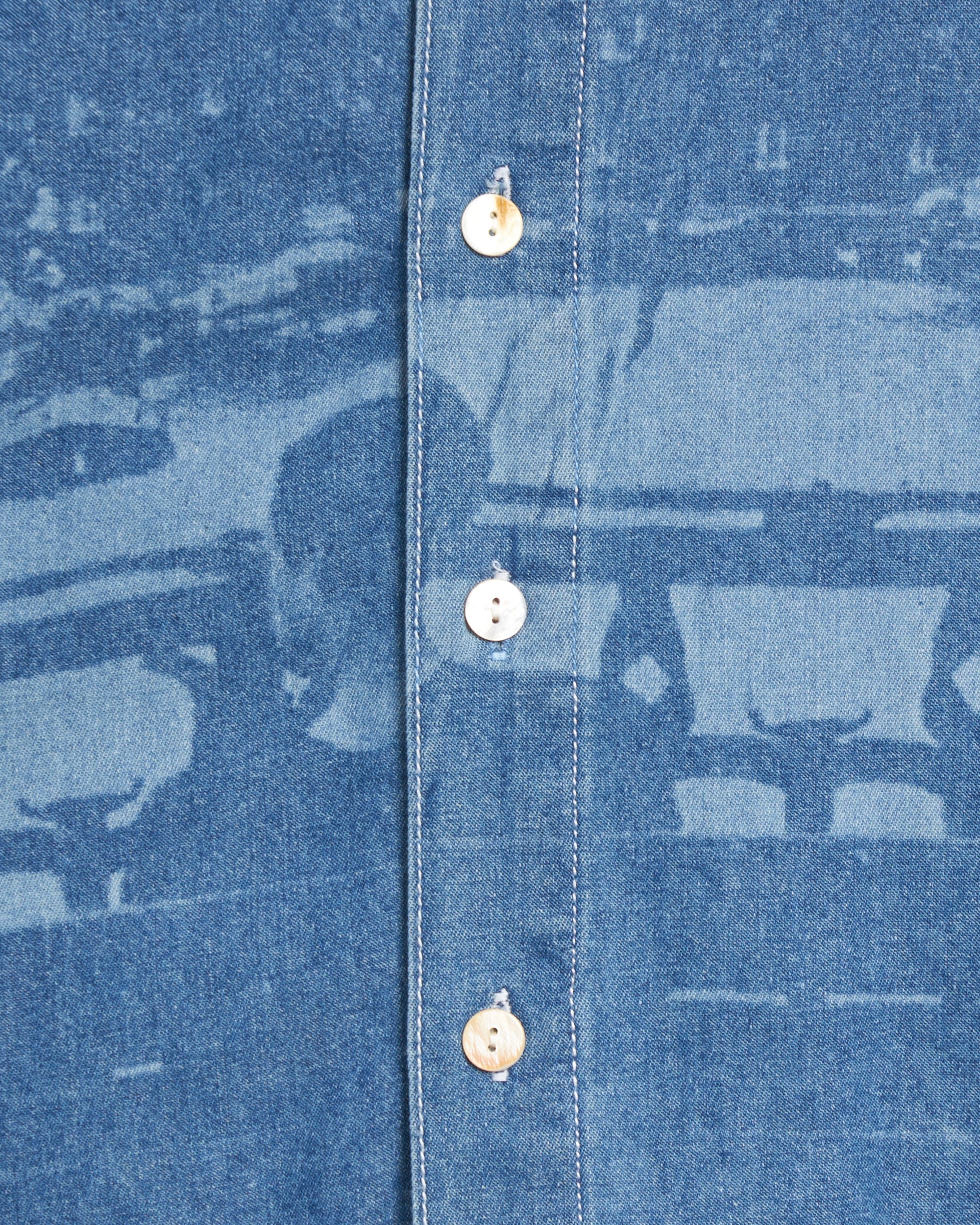 Pop Trading Company Men's Printed Denim Shirt Herren-Hemd - Image 3