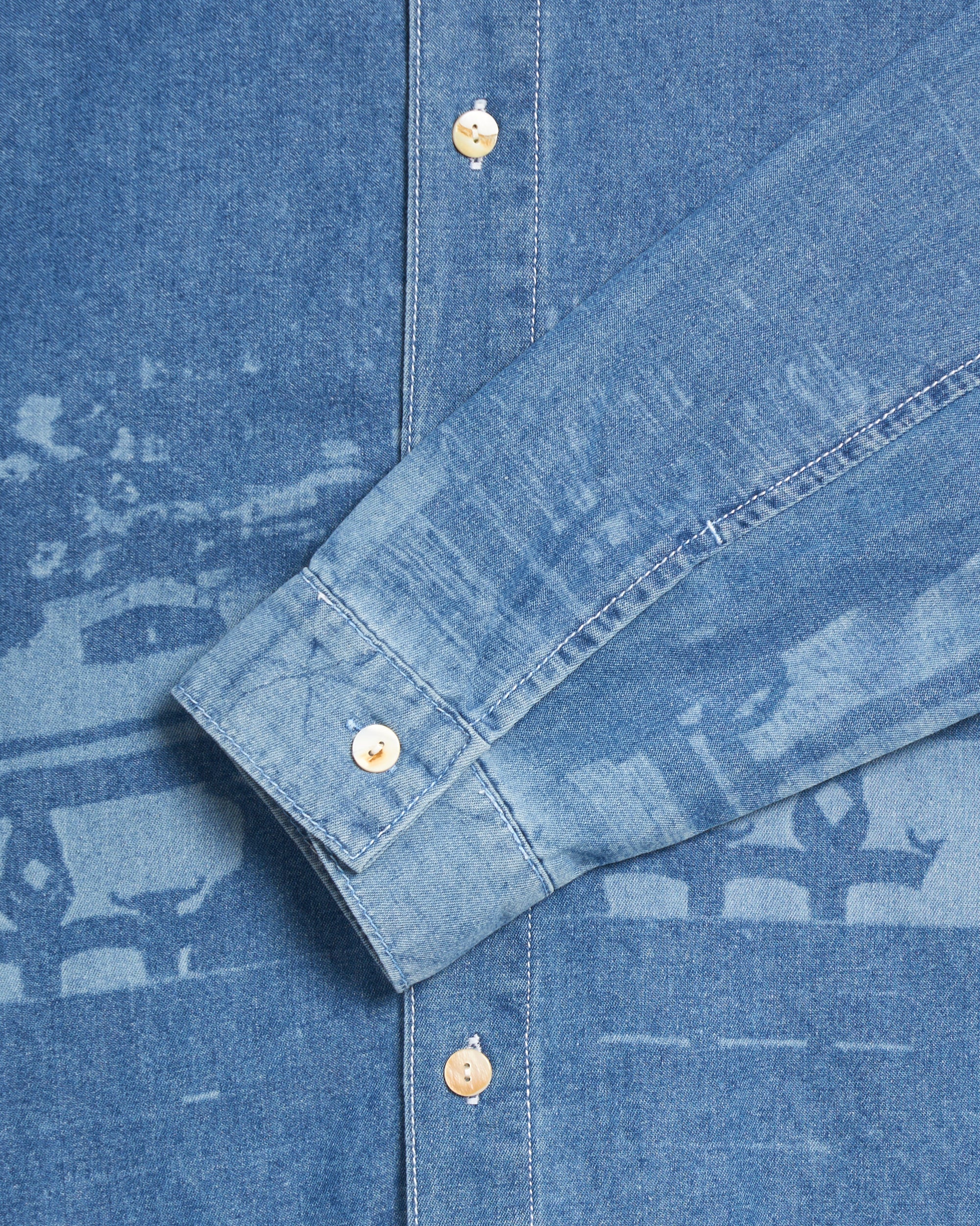 Pop Trading Company Men's Printed Denim Shirt Herren-Hemd - Image 5