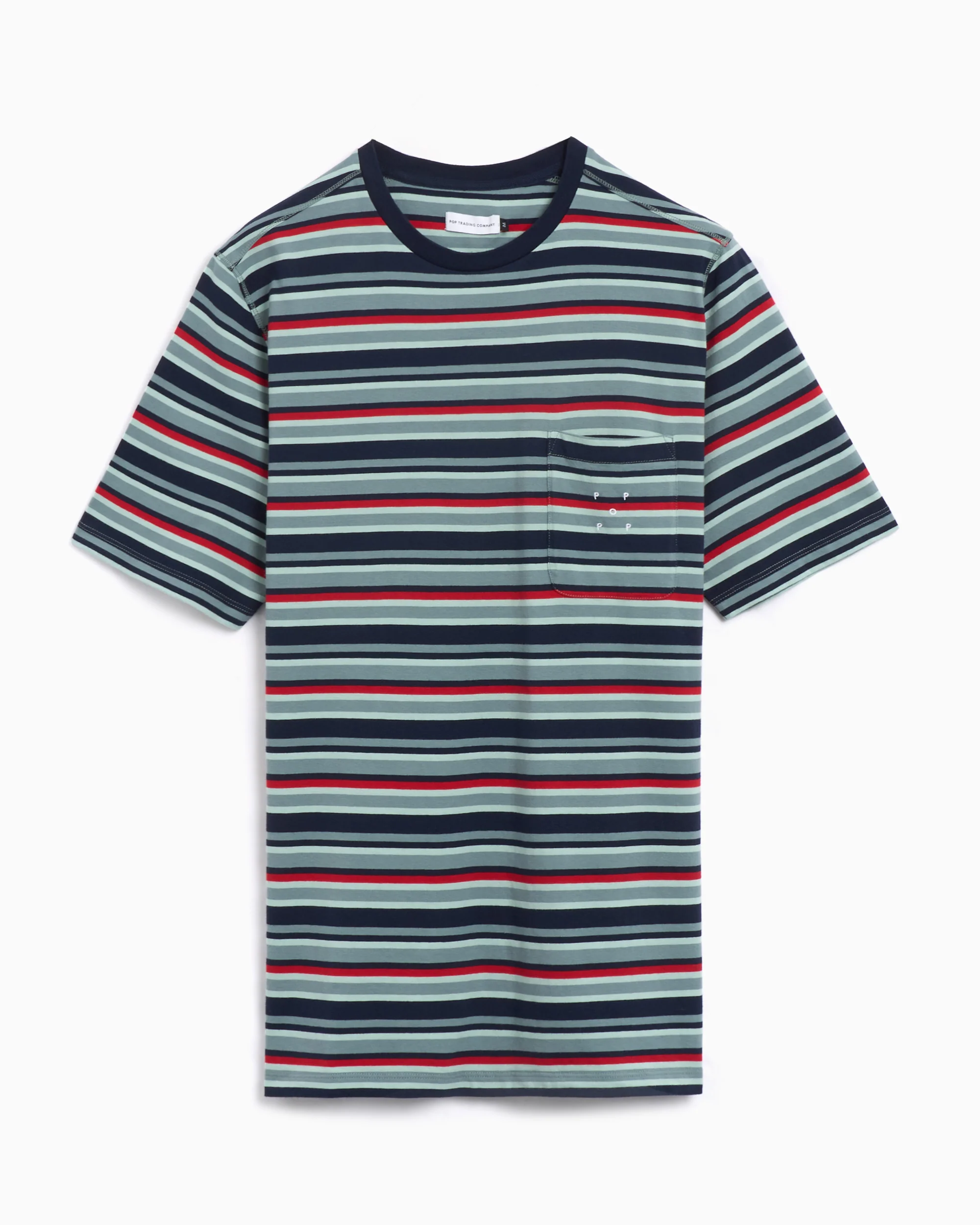 Pop Trading Company Men's Striped Pocket T-Shirt Herren-T-Shirt
