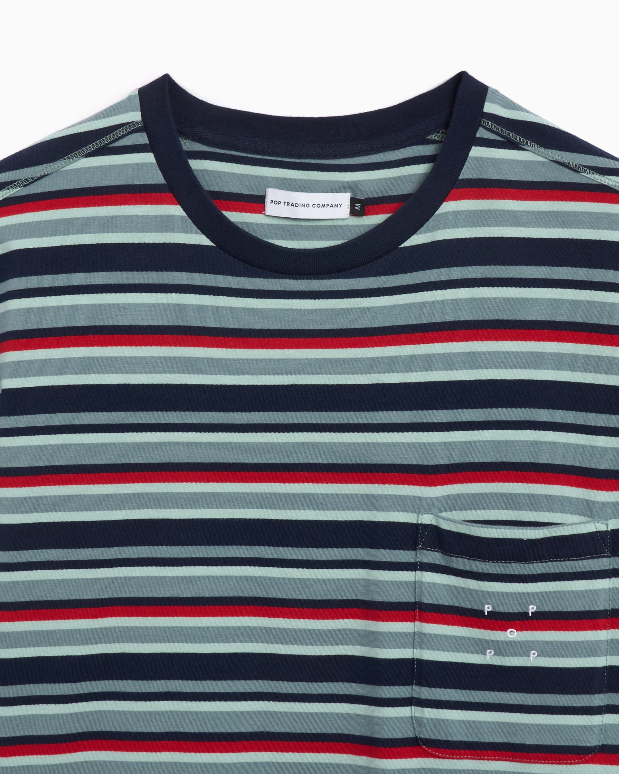 Pop Trading Company Men's Striped Pocket T-Shirt Herren-T-Shirt - Image 2