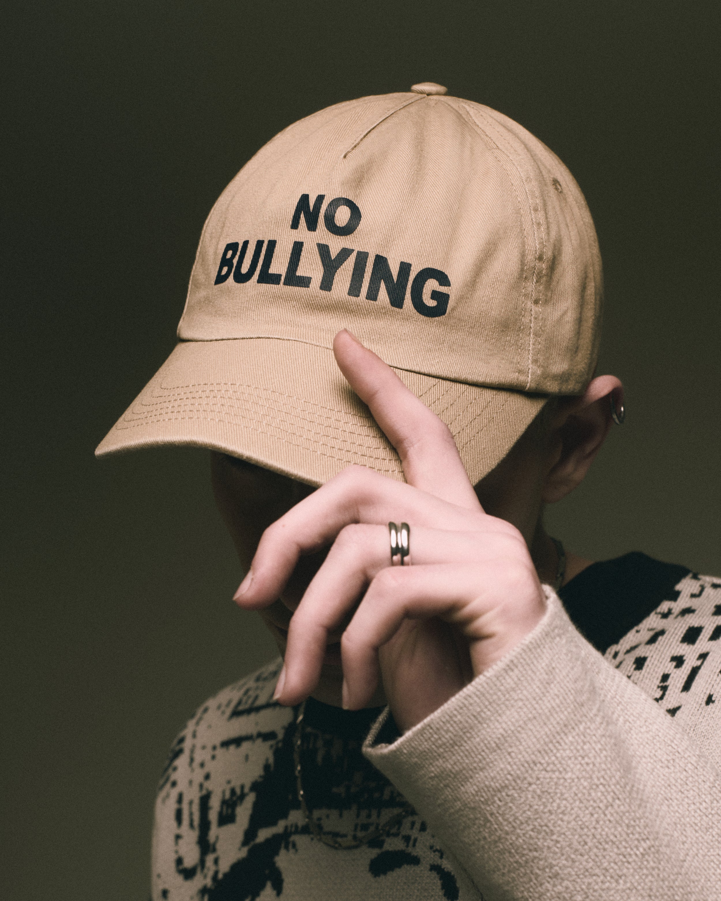 Rassvet No Bullying Chino Unisex 5 Panel Twill Light Wash Woven Cap Unisex Cap - Image 3