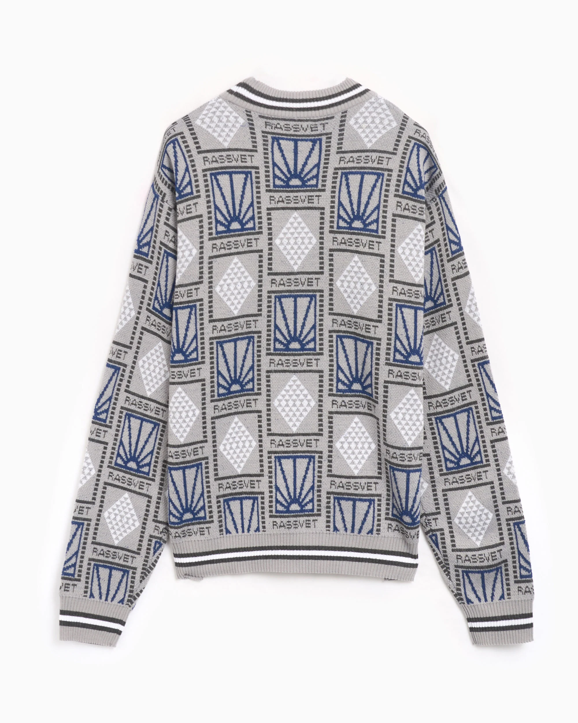 Rassvet Pattern Logo Men's Jacquard Knit Sweater Herren-Pullover - Image 3