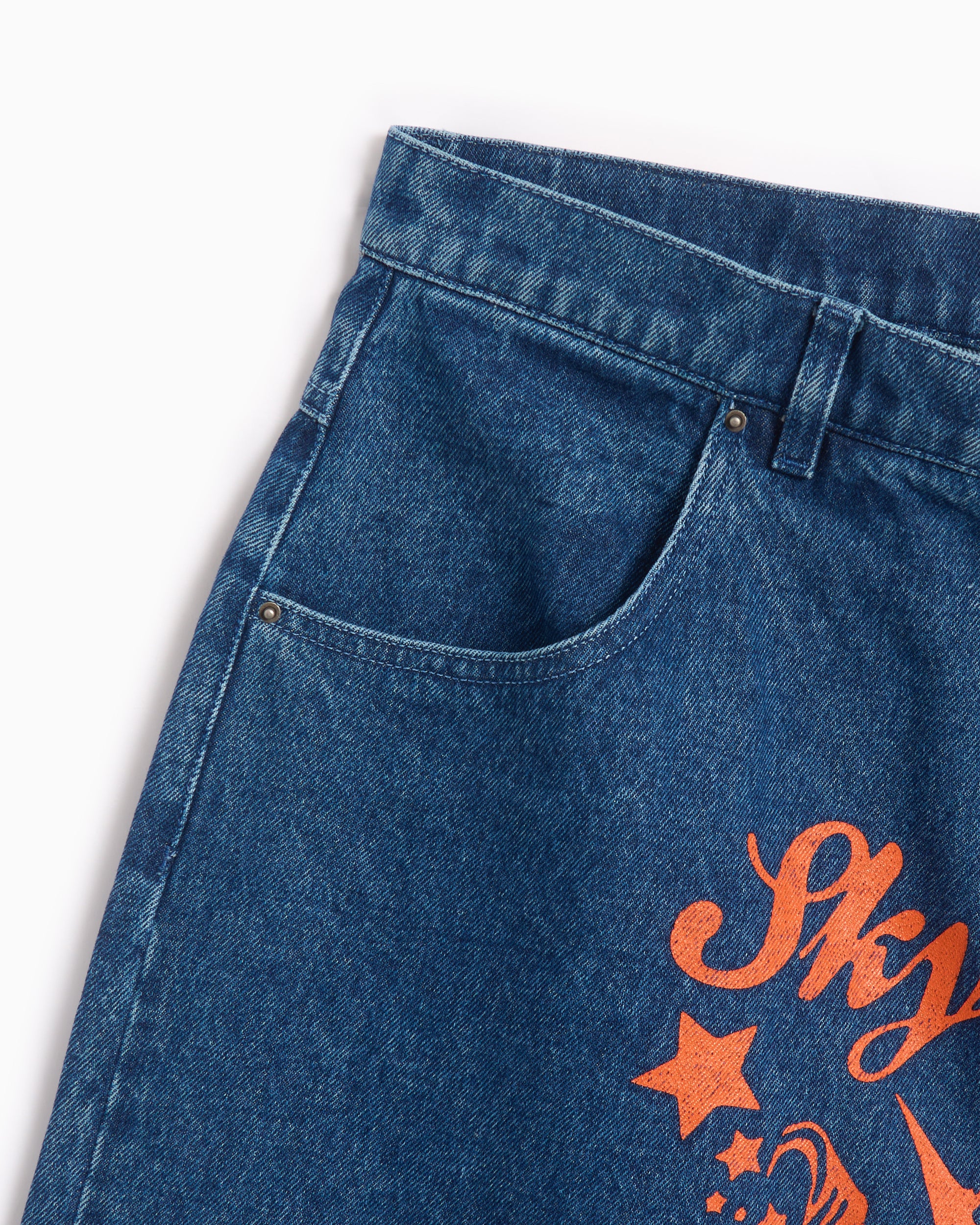Sky High Farm Workwear Mindblown Unisex Print Denim Shorts Unisex Shorts - Image 2