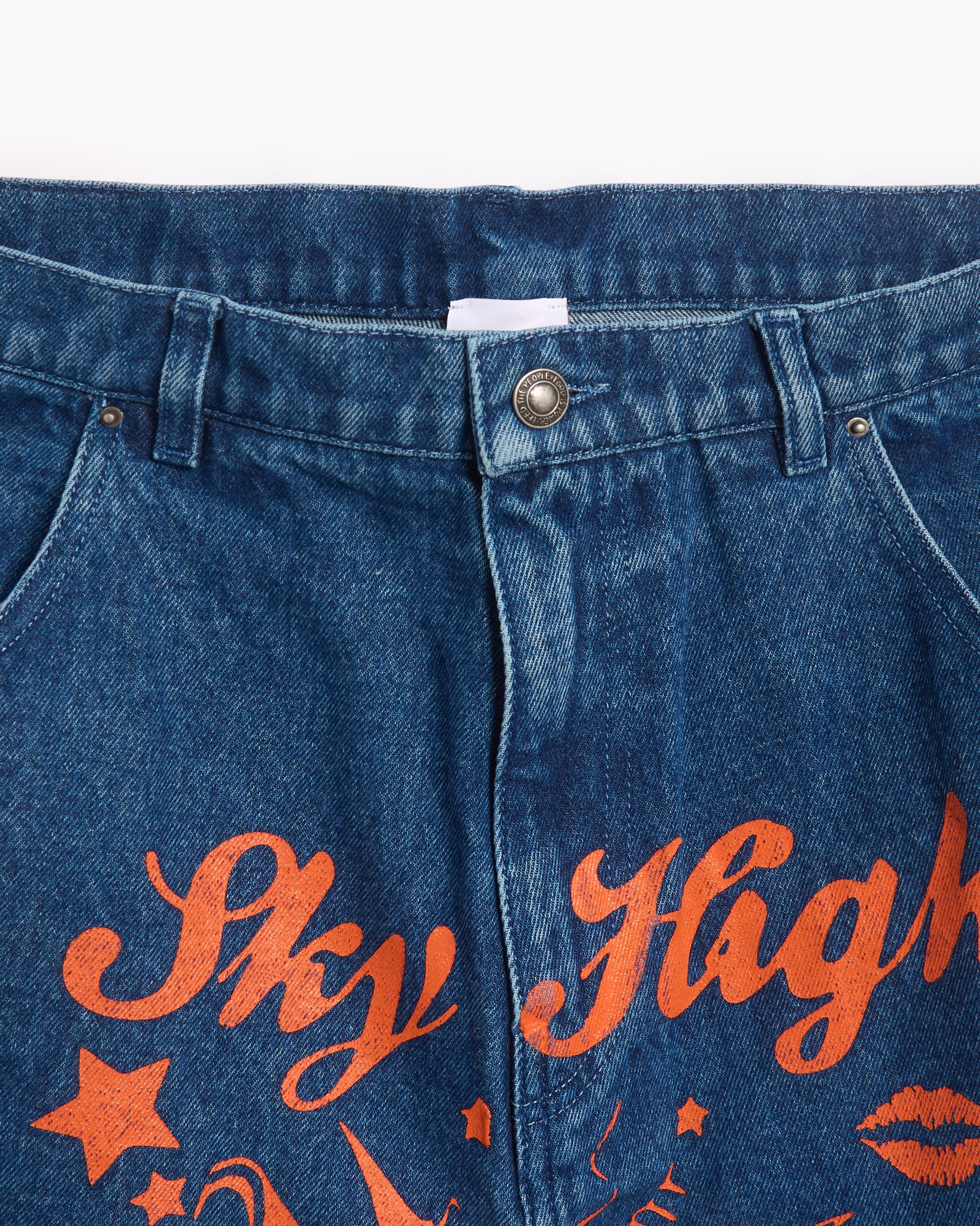 Sky High Farm Workwear Mindblown Unisex Print Denim Shorts Unisex Shorts - Image 3