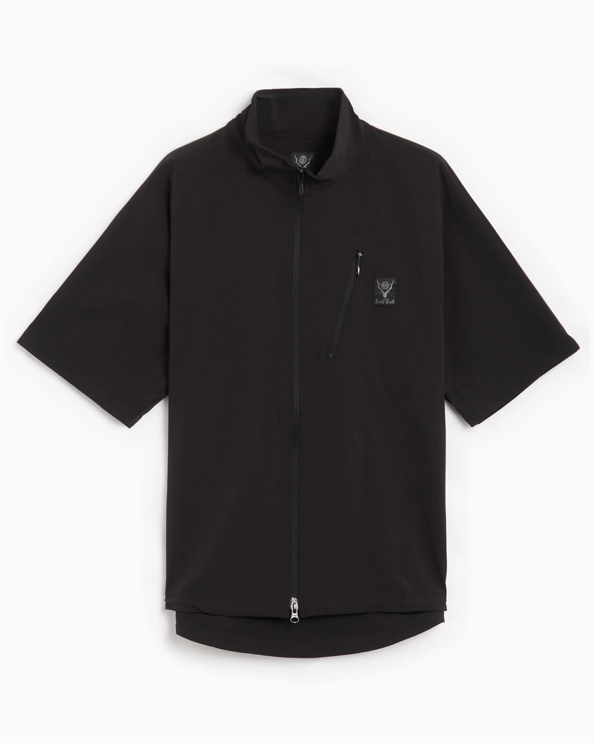 South2 West8 Men's Zipped Trail Short Sleeve Shirt Herren-Hemd