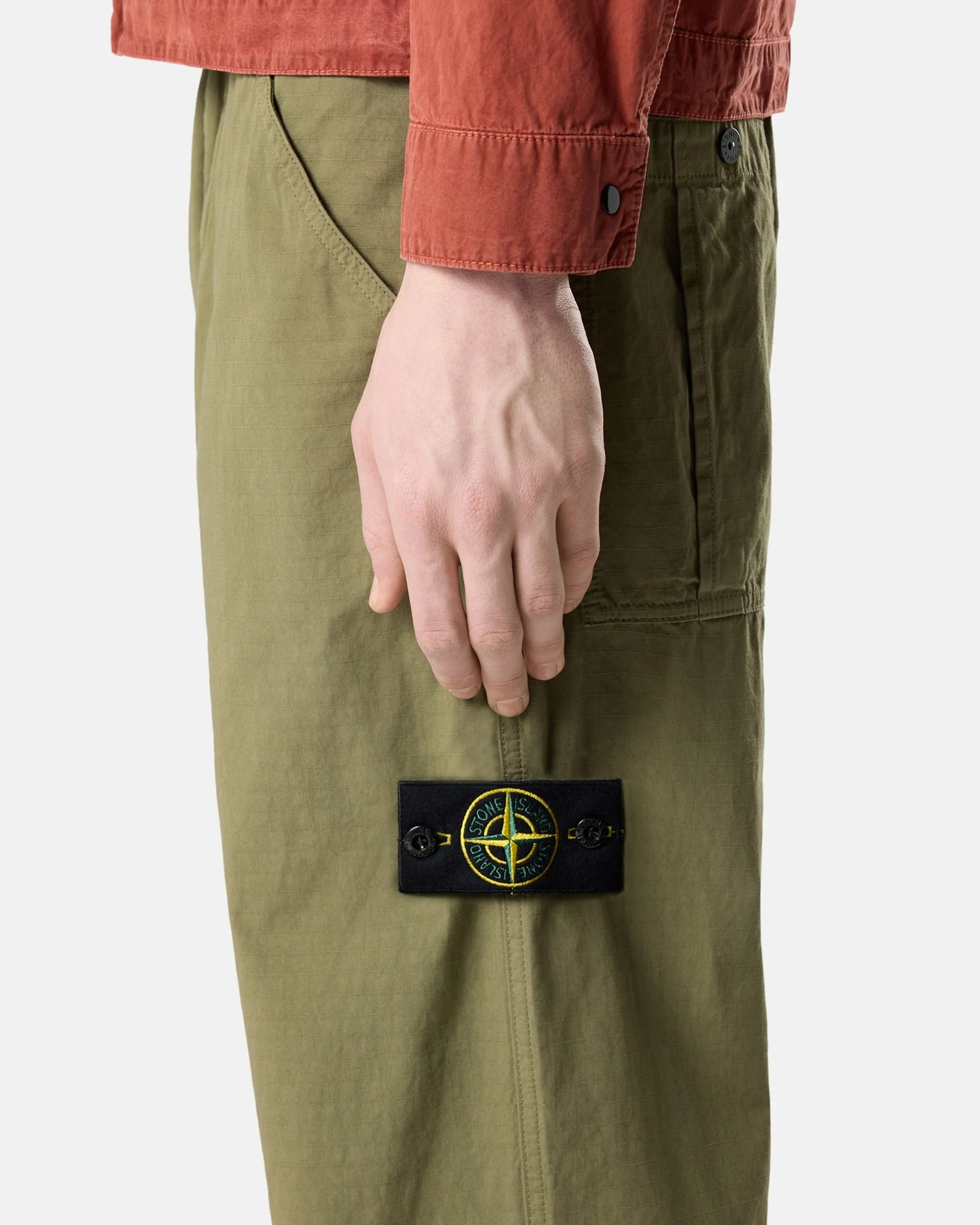 Stone Island Mercerised Cotton Ripstop Relaxed Herren-Chino-Hose - Image 3