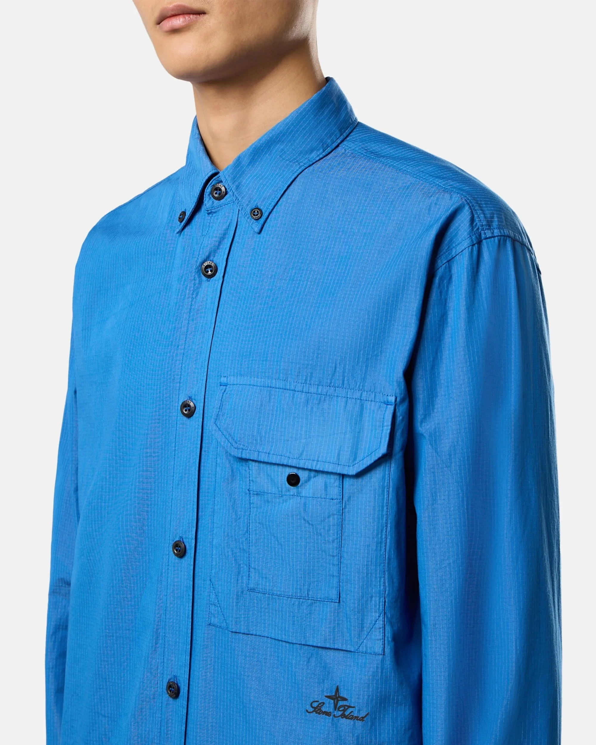 Stone Island Ripstop Relaxed Herren-Hemd mit bestickt - Image 3