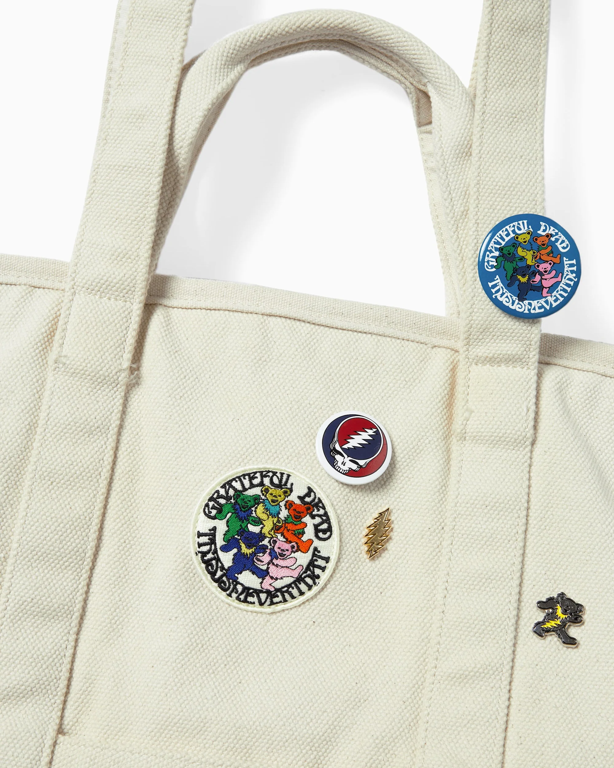 thisisneverthat® thisisneverthat® x Grateful Dead Unisex Washed Tote Bag Unisex Tote Bag - Image 3